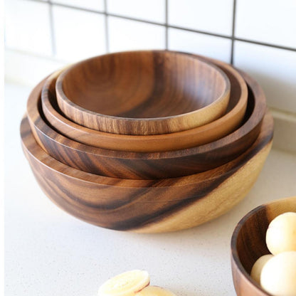 Rustic Acacia Bowl — Eco-Friendly, Food-Safe, Perfect for Salads, Fruit & Décor