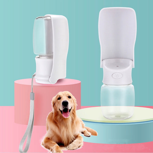 Portable Dog Water Bottle — Foldable Dispenser Bowl, Leak-Proof, One-Hand Use for Walks & Travel