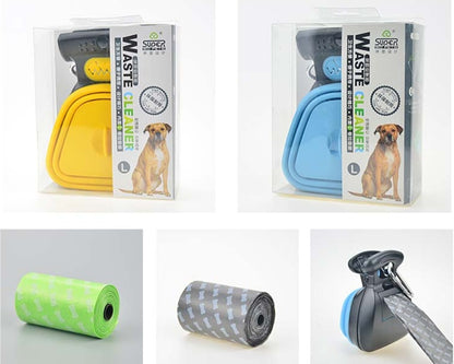 Foldable Pooper Scooper — Travel Dog Waste Picker, Leak-Proof Bag Holder, One-Hand Clean-Up