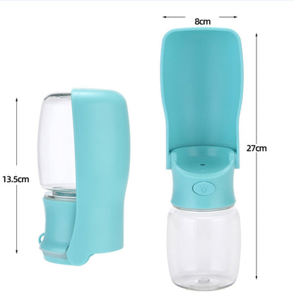 Portable Dog Water Bottle — Foldable Dispenser Bowl, Leak-Proof, One-Hand Use for Walks & Travel
