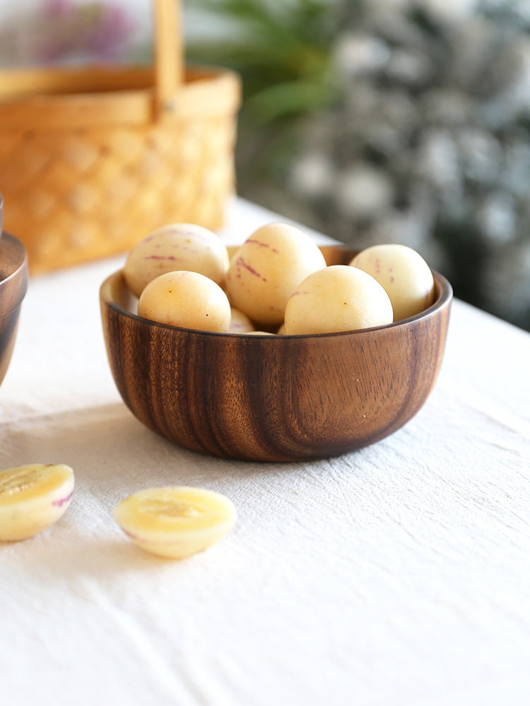 Rustic Acacia Bowl — Eco-Friendly, Food-Safe, Perfect for Salads, Fruit & Décor