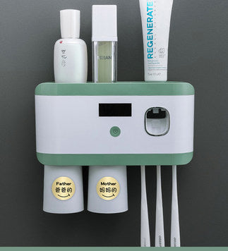 UV Toothbrush Sanitizer & Holder — Punch-Free Wall Mount, Family Rack, USB Rechargeable