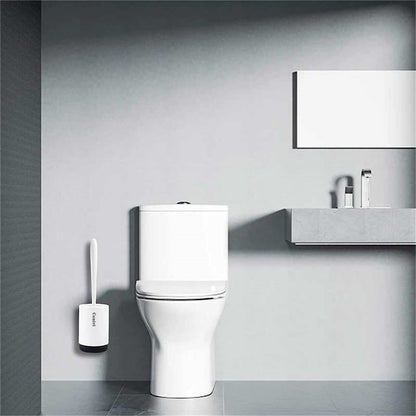 Slim Silicone Toilet Brush Set — Quick-Dry Holder, Anti-Drip, Wall or Floor Mount