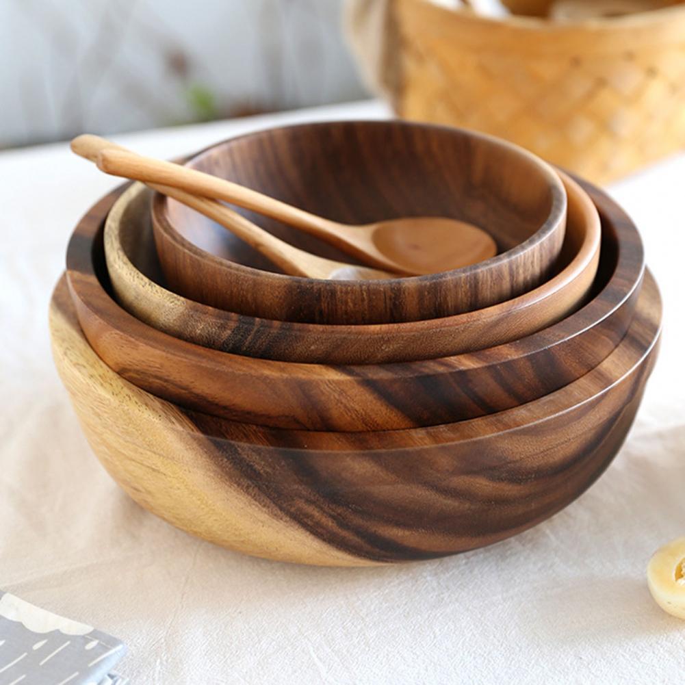 Rustic Acacia Bowl — Eco-Friendly, Food-Safe, Perfect for Salads, Fruit & Décor