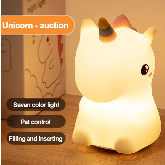 Dream Shadow Unicorn Night Light — Cute LED Bedside Lamp, USB Rechargeable
