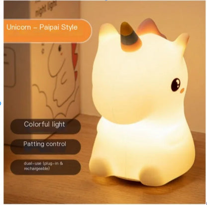Dream Shadow Unicorn Night Light — Cute LED Bedside Lamp, USB Rechargeable