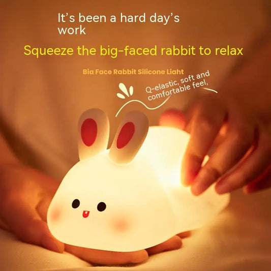 Rabbit Night Light — Soft Silicone, Touch Control, 3 Brightness Levels, USB-C Rechargeabl