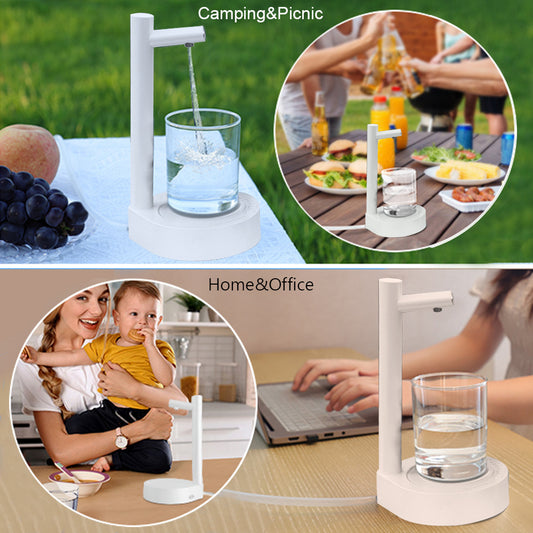 Desk Water Pump — Automatic Gallon Dispenser, USB Rechargeable, Food-Grade Silicone