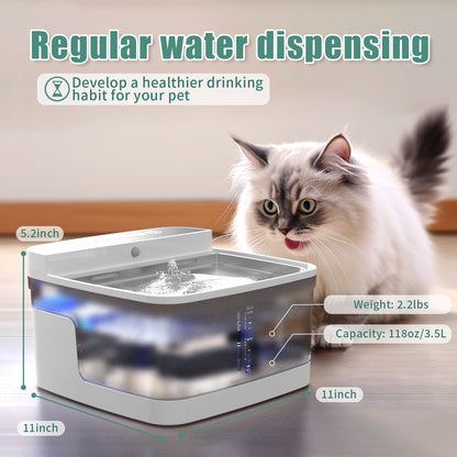 Cat & Dog Water Fountain — 2L Capacity, Silent Motor, Visible Water Level
