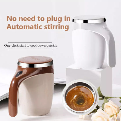Rechargeable Magnetic Self-Stirring Mug — Auto Mix for Coffee, Matcha, Protein & Milkshakes