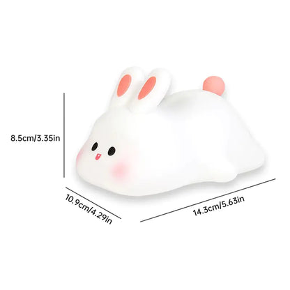 Rabbit Night Light — Soft Silicone, Touch Control, 3 Brightness Levels, USB-C Rechargeabl